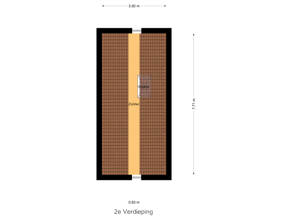 Bekijk plattegrond van 2e Verdieping van Middelweg 2-A