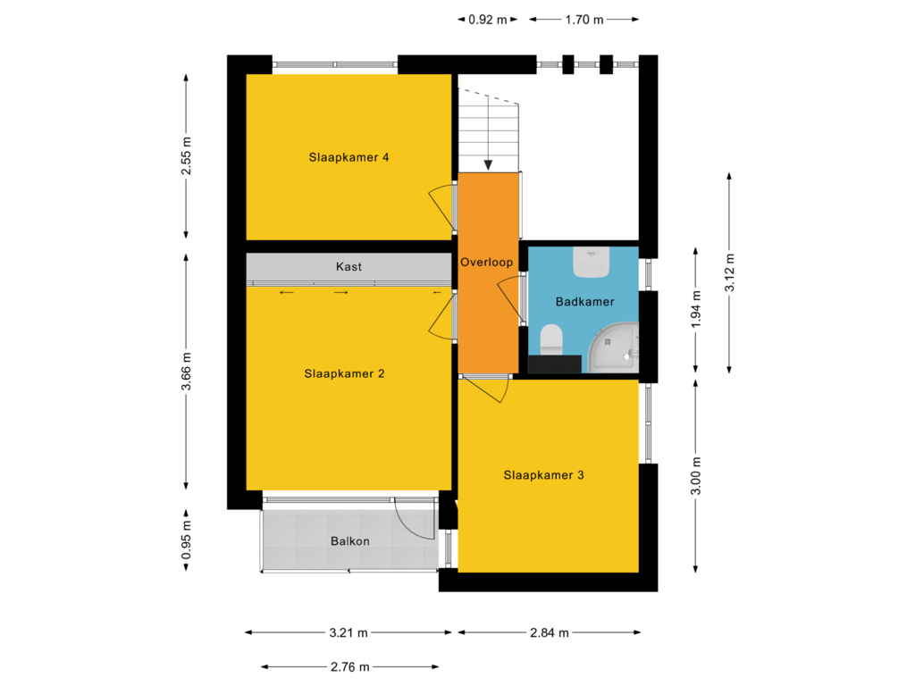 Bekijk plattegrond van Eerste Verdieping van Venusstraat 10