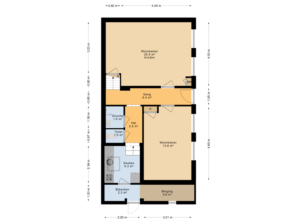 View floorplan of Begane grond of Hoekstersingel 55