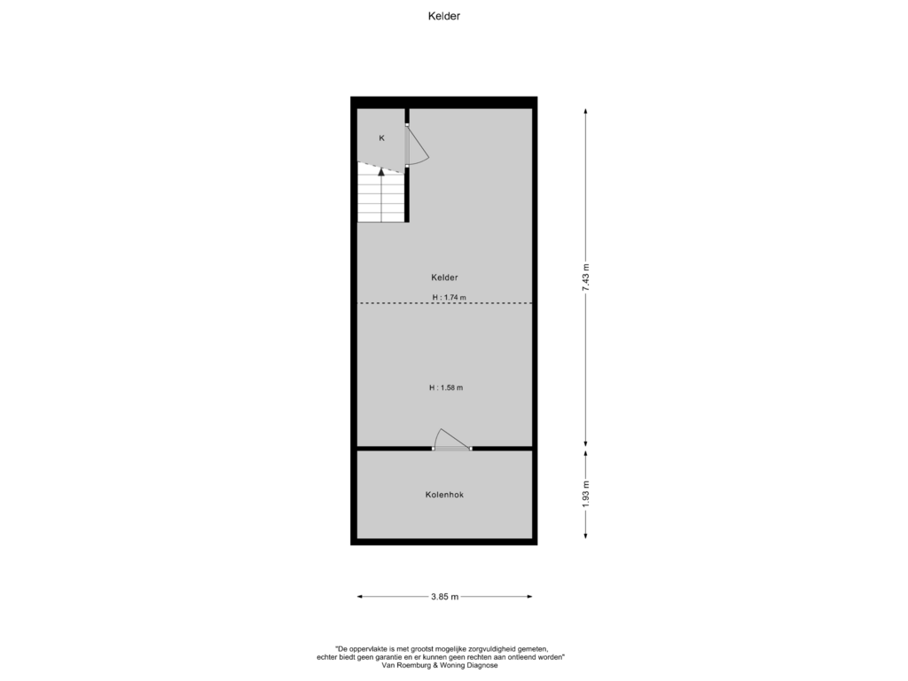 Bekijk plattegrond van Kelder van Handweg 23