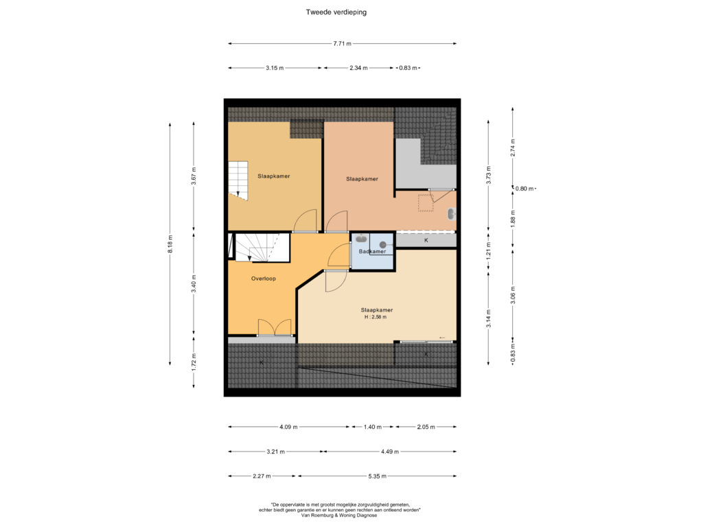 Bekijk plattegrond van Tweede verdieping van Handweg 23