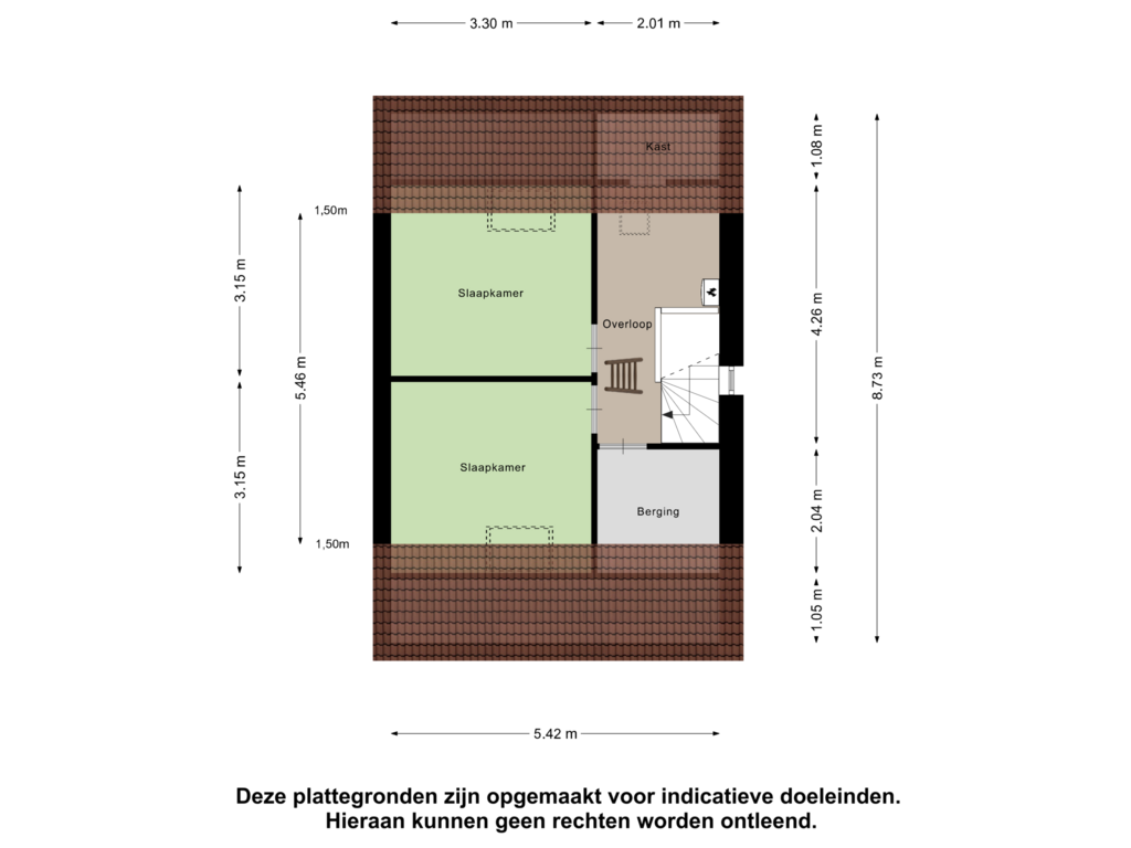 Bekijk plattegrond van Tweede Verdieping van Groen van Prinstererstraat 6