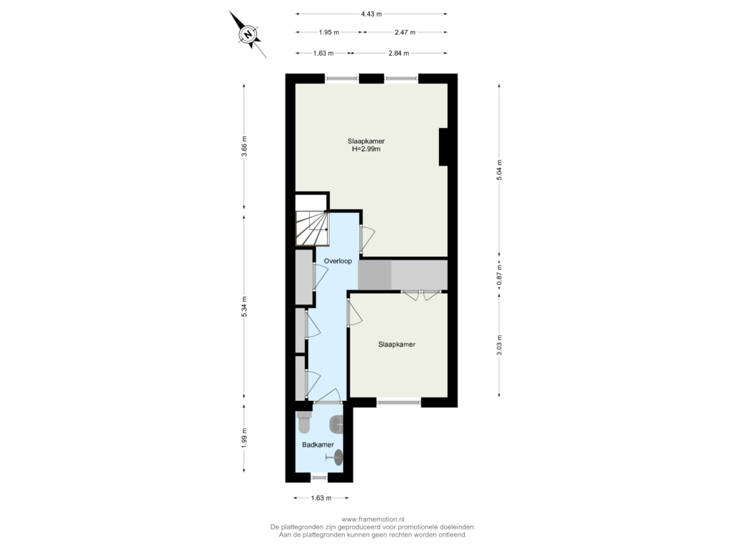 Bekijk plattegrond van Verdieping 1 van Rhoonsestraat 3