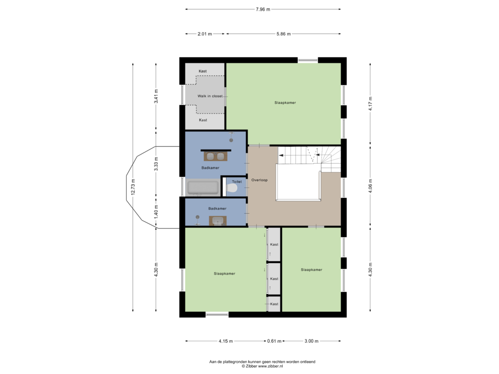 Bekijk plattegrond van Eerste Verdieping van De Lingst 54