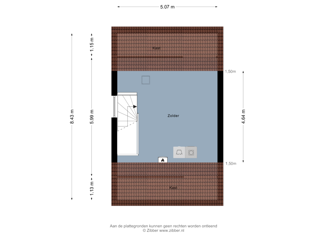 Bekijk plattegrond van Tweede Verdieping van Rabouw 14