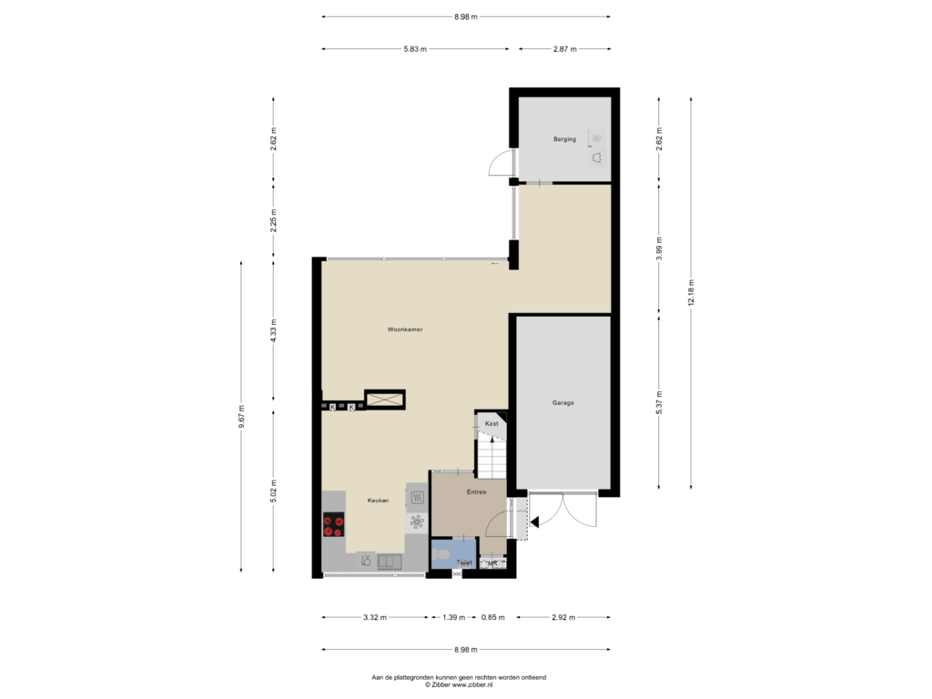 View floorplan of Begane Grond of Kraaijenberg 9114