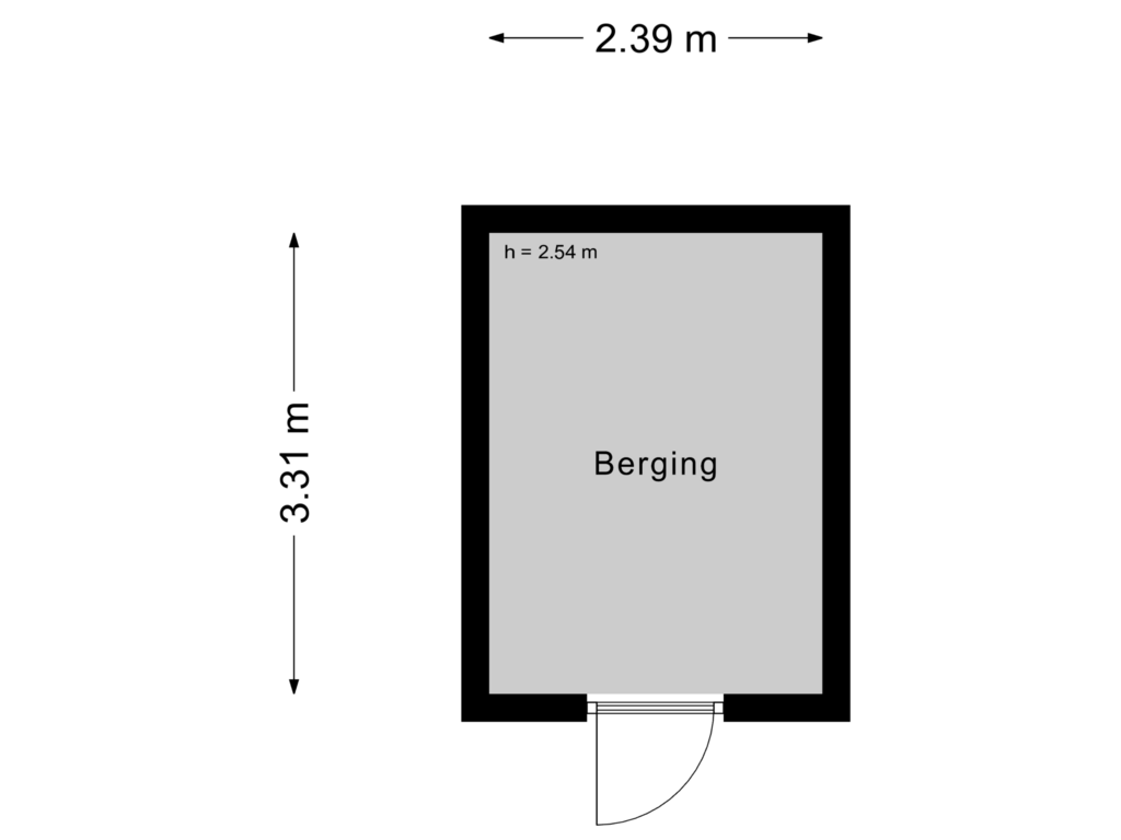 Bekijk plattegrond van Berging van Brugstraat 23