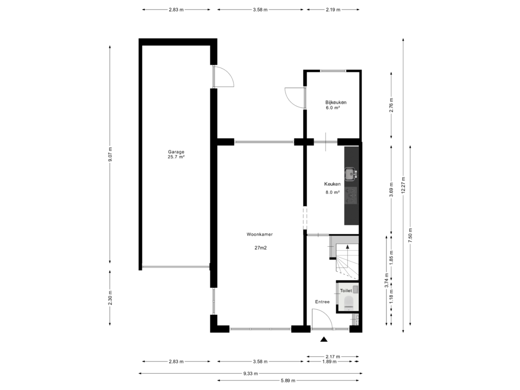 Bekijk plattegrond van Begane Grond van De Schans 52