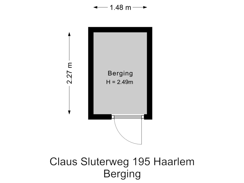 Bekijk plattegrond van Berging van Claus Sluterweg 195