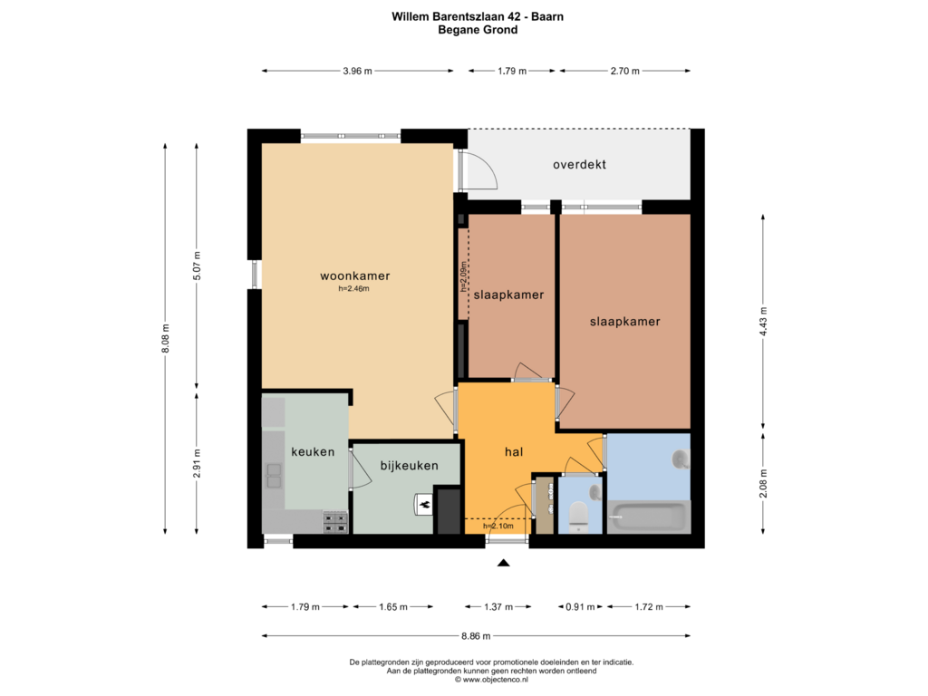 Bekijk plattegrond van BEGANE GROND van Willem Barentszlaan 42