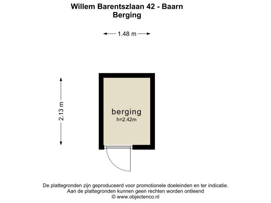 Bekijk plattegrond van BERGING van Willem Barentszlaan 42