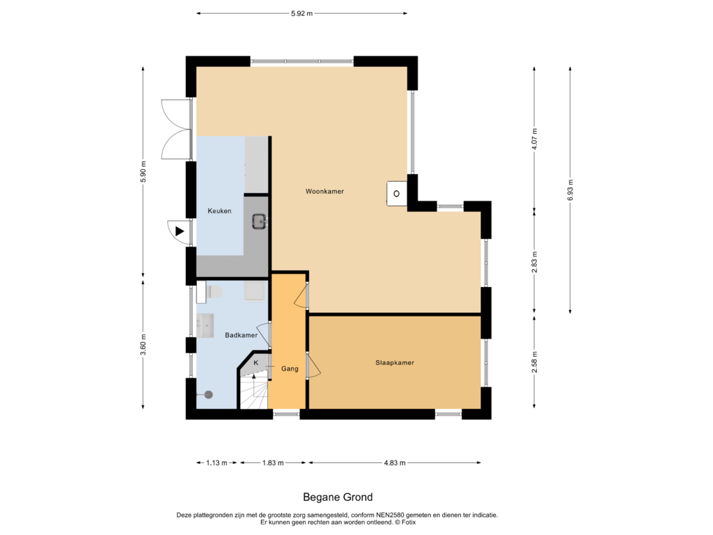 Bekijk plattegrond van Begane Grond van Bosbeekweg 1