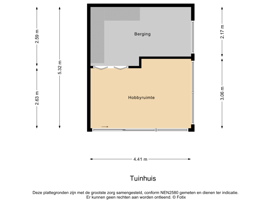 Bekijk plattegrond van Tuinhuis van Bosbeekweg 1