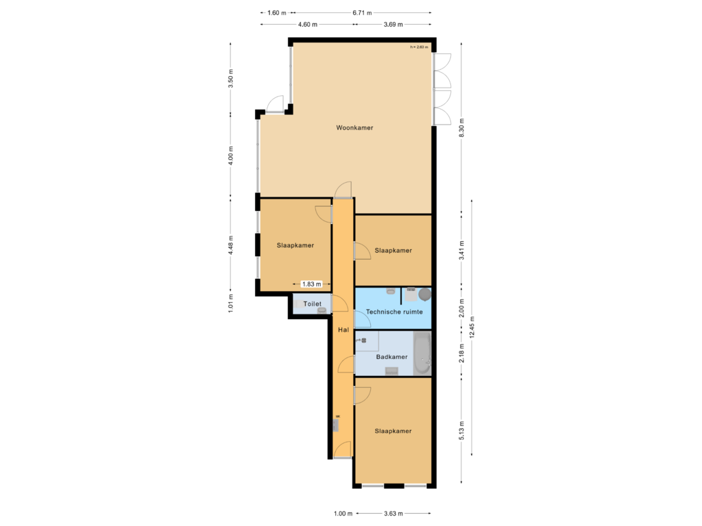 View floorplan of Begane Grond of Brugstraat 25