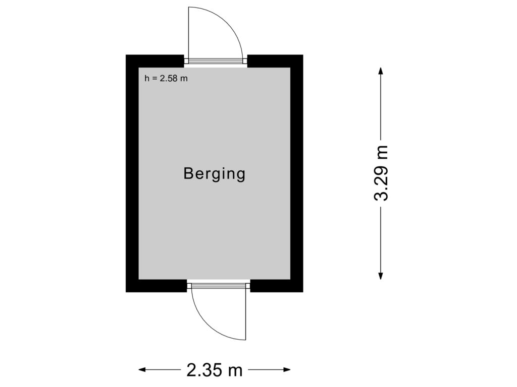 View floorplan of Berging of Brugstraat 25