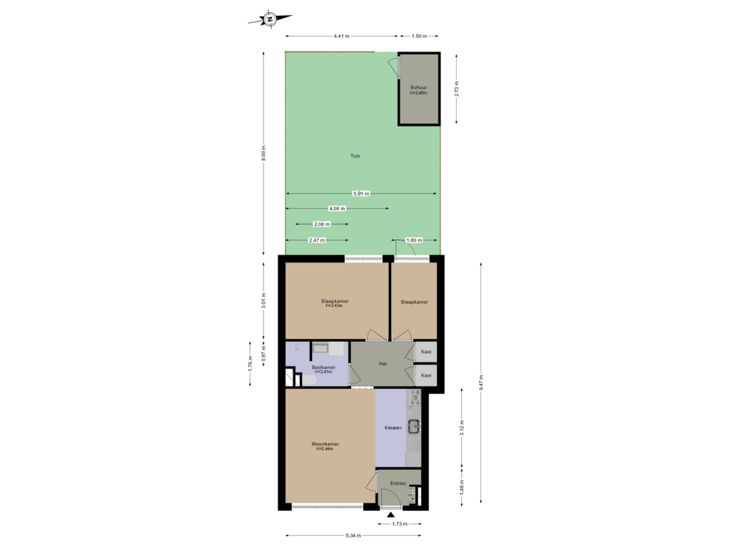 Bekijk plattegrond van Begane Grond + Tuin van Achterweg 37