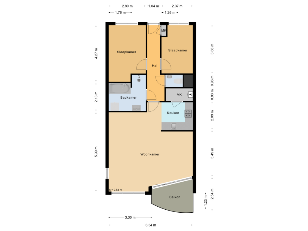 View floorplan of Begane Grond of Molengang 24