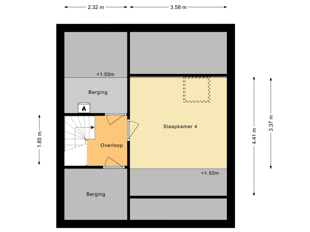 Bekijk plattegrond van Tweede verdieping van Elslaan 29