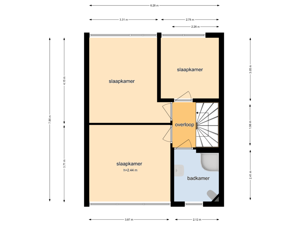 Bekijk plattegrond van Eerste verdieping van De Hangaarts 54