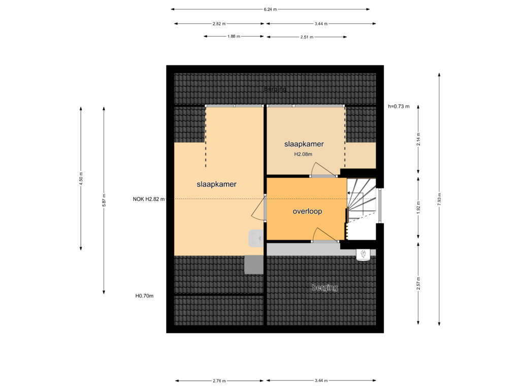 Bekijk plattegrond van Zolder van De Hangaarts 54