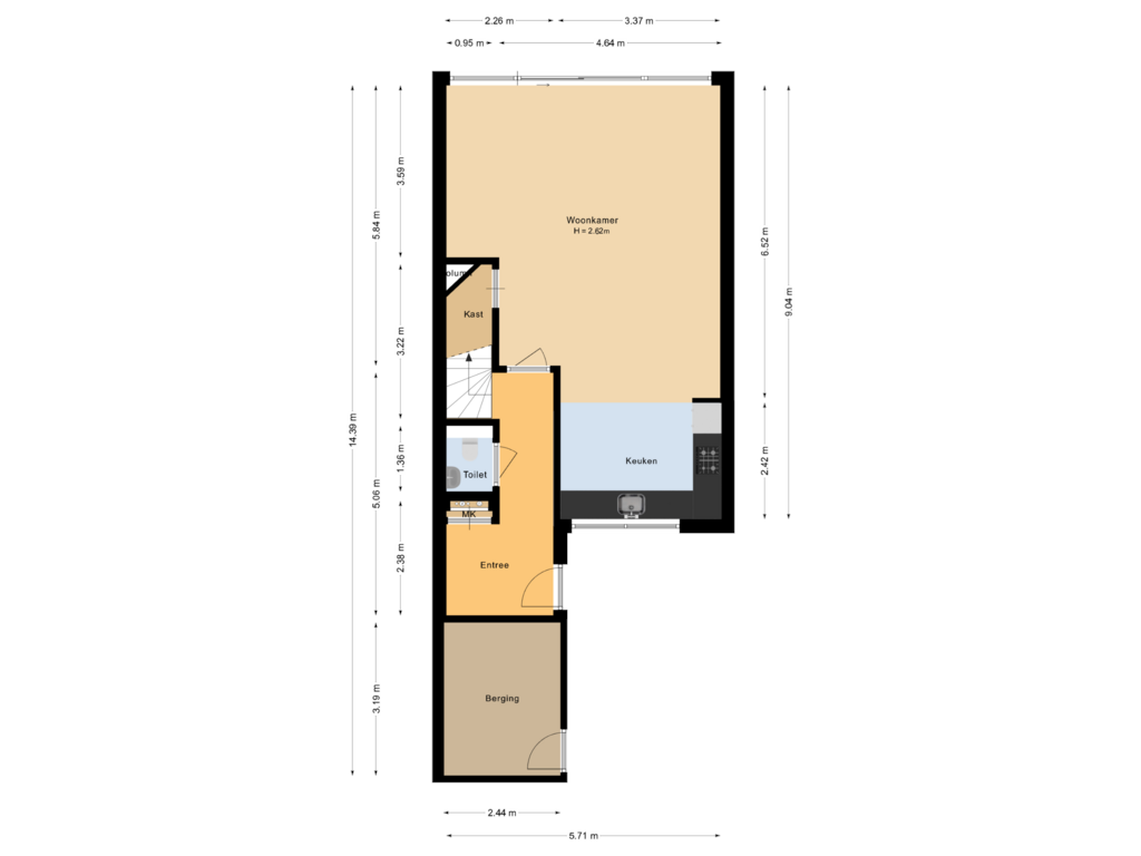 View floorplan of Begane grond of Bernini 3