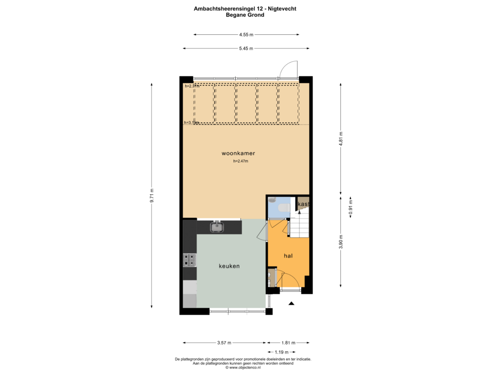 View floorplan of Begane Grond of Ambachtsheerensingel 12