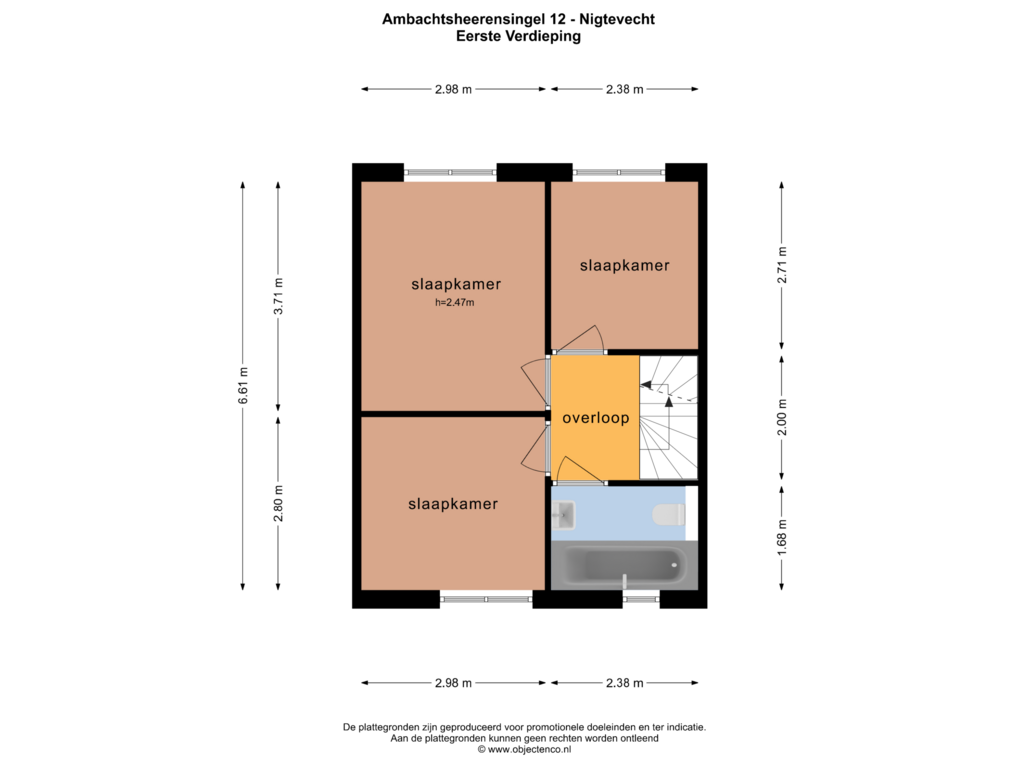 View floorplan of Eerste Verdieping of Ambachtsheerensingel 12