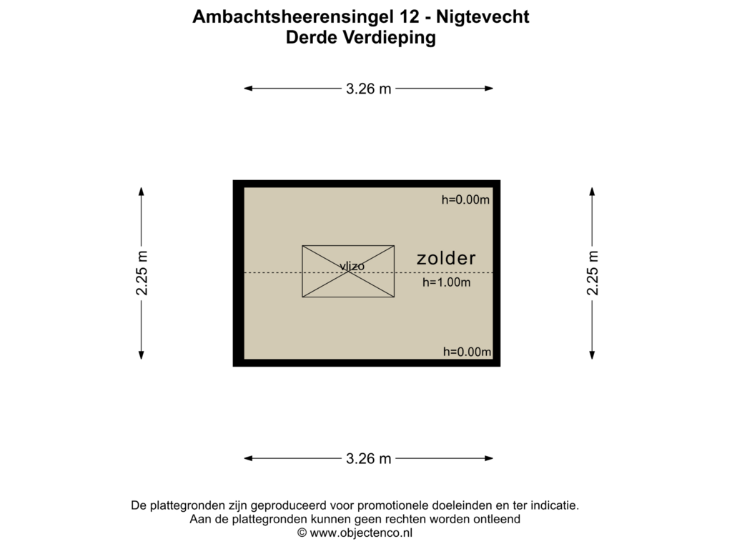 View floorplan of Derde Verdieping of Ambachtsheerensingel 12