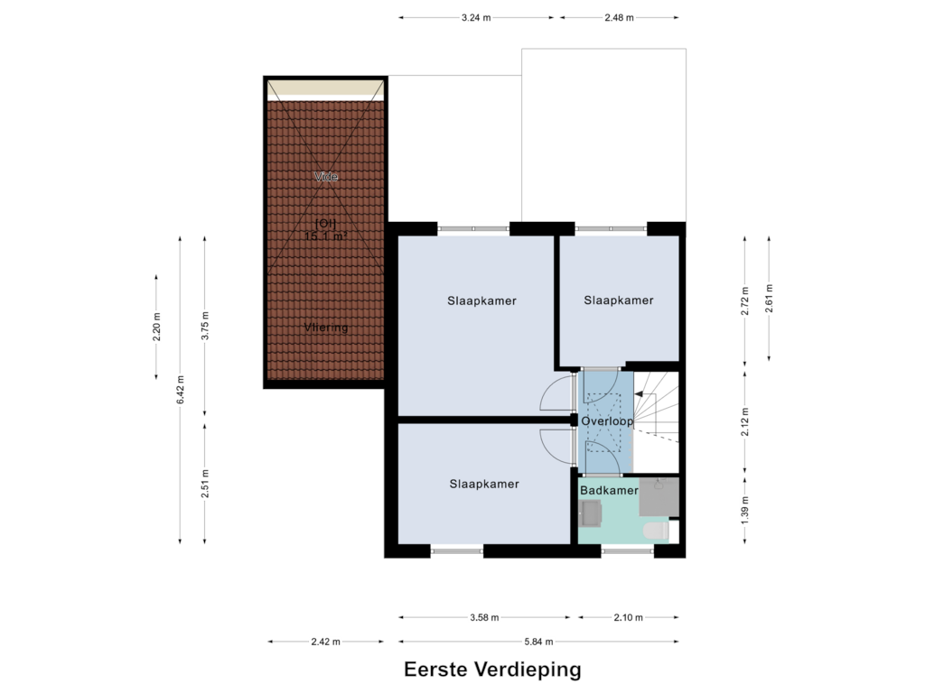 Bekijk plattegrond van Eerste Verdieping van Scheperstraat 13