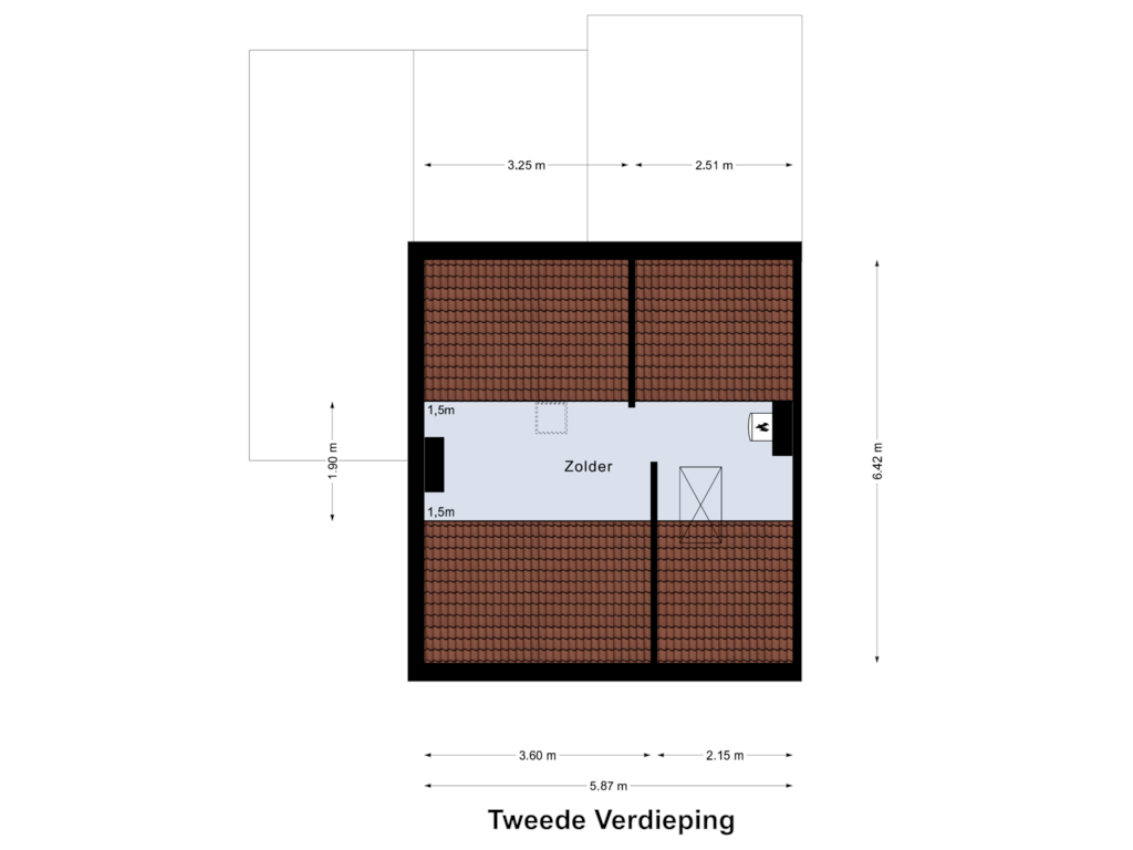 Bekijk plattegrond van Tweede Verdieping van Scheperstraat 13