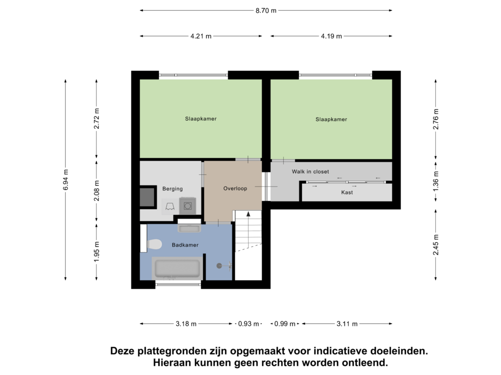 View floorplan of Derde Verdieping of Zwanebloemlaan 194