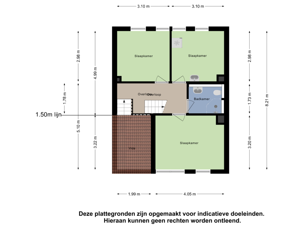 Bekijk plattegrond van Eerste Verdieping van Zwaluwendonk 21