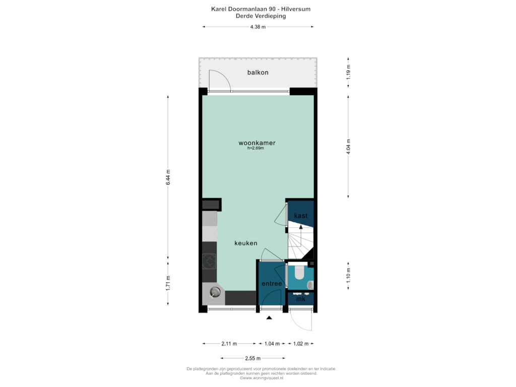 View floorplan of DERDE VERDIEPING of Karel Doormanlaan 90