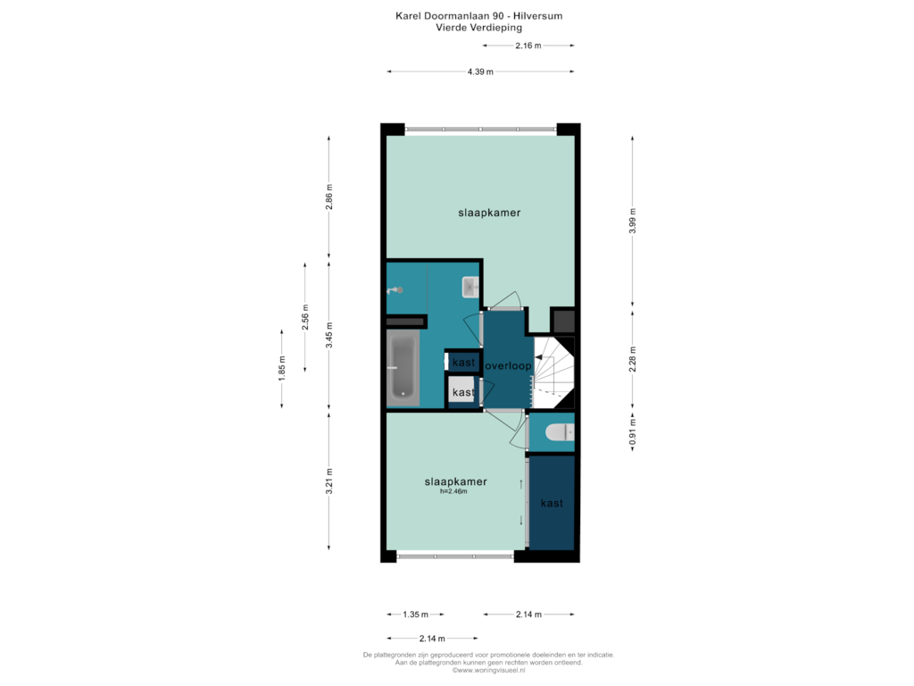 View floorplan of VIERDE VERDIEPING of Karel Doormanlaan 90