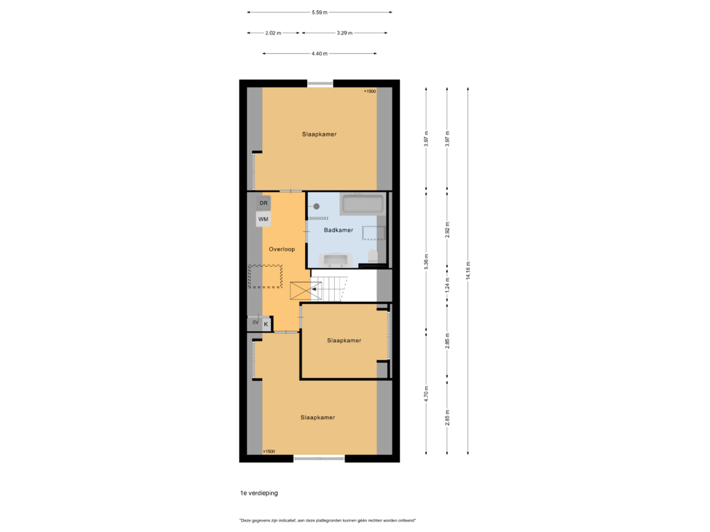 View floorplan of 1e verdieping of Koekoek 10