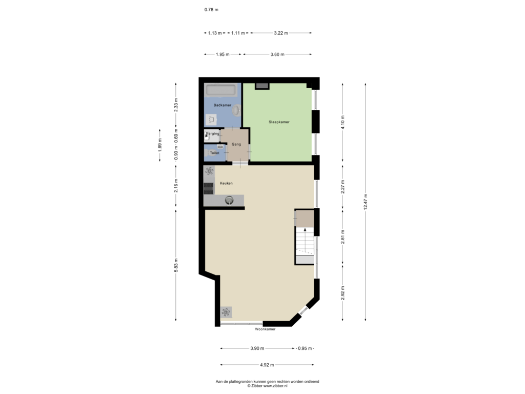 Bekijk plattegrond van Eerste Verdieping van Twaalfmorgenstraat 39