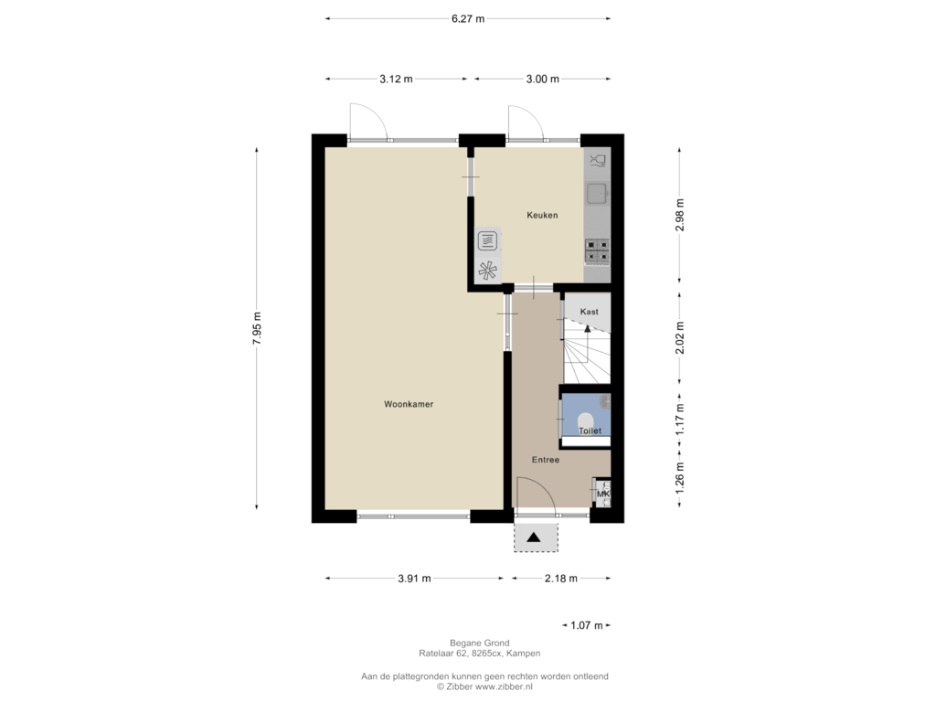 Bekijk plattegrond van Begane Grond van Ratelaar 62