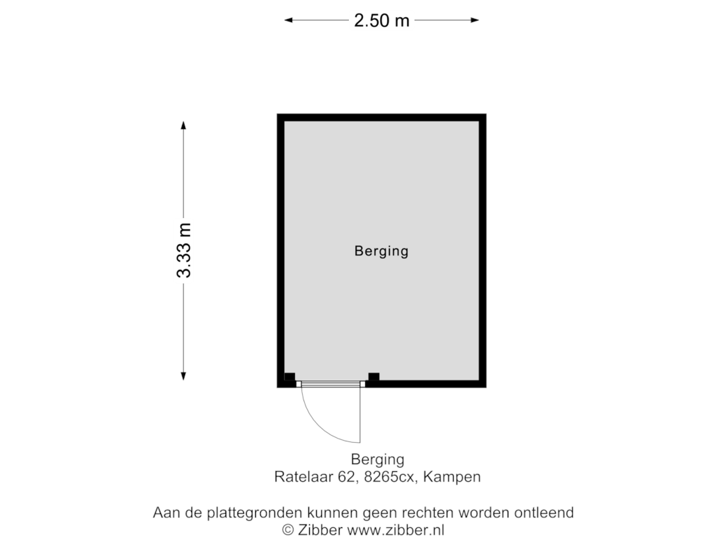 Bekijk plattegrond van Berging van Ratelaar 62