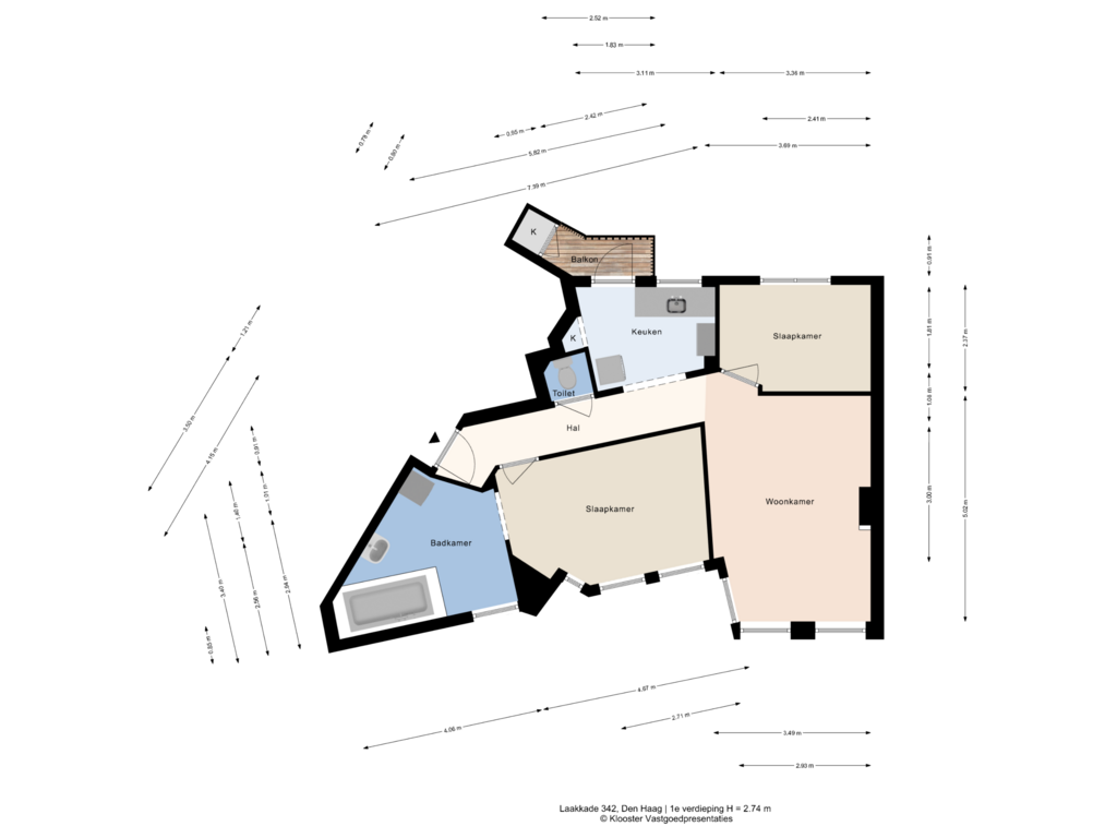 Bekijk plattegrond van 1e verdieping van Laakkade 342