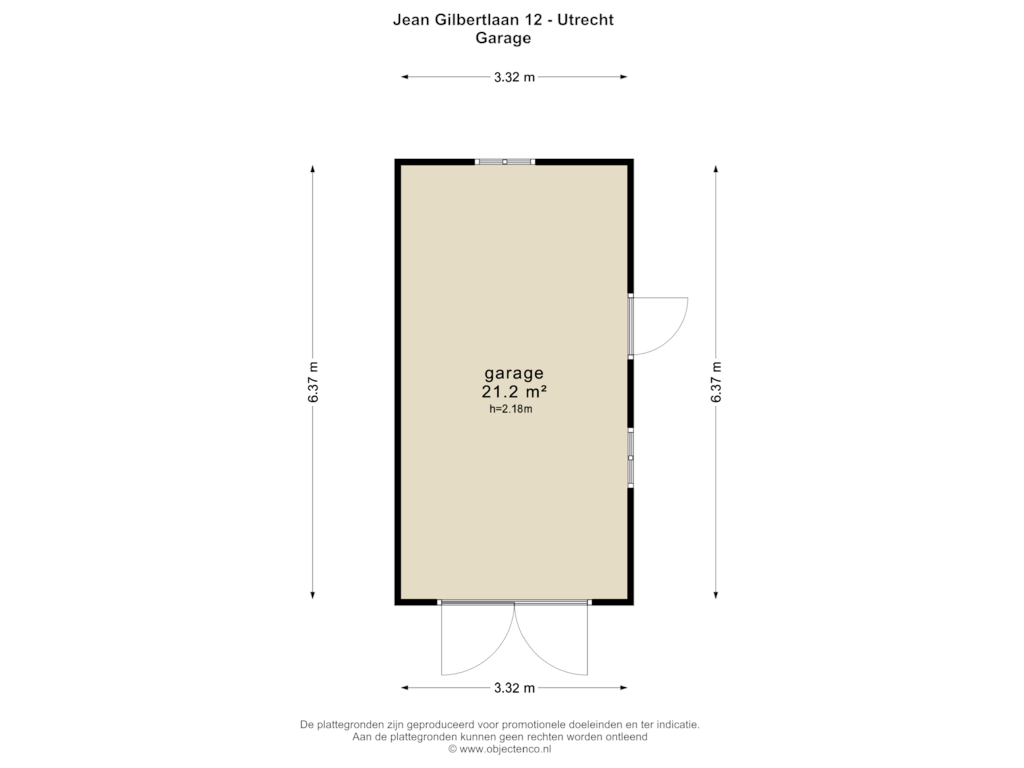 Bekijk plattegrond van GARAGE van Jean Gilbertlaan 12