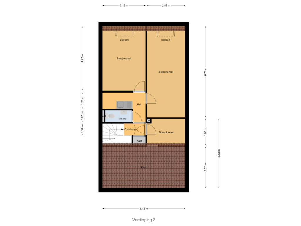 View floorplan of Verdieping 2 of Molenweg 111-J