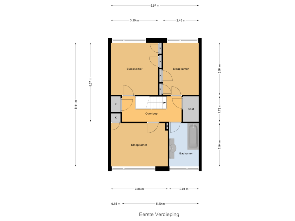 Bekijk plattegrond van Eerste Verdieping van Klaproosstraat 20