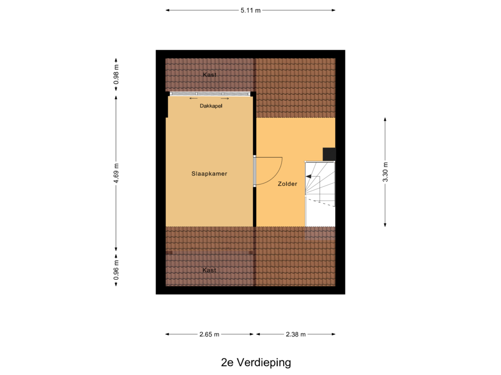 Bekijk plattegrond van 2e Verdieping van Burchtstraat 20