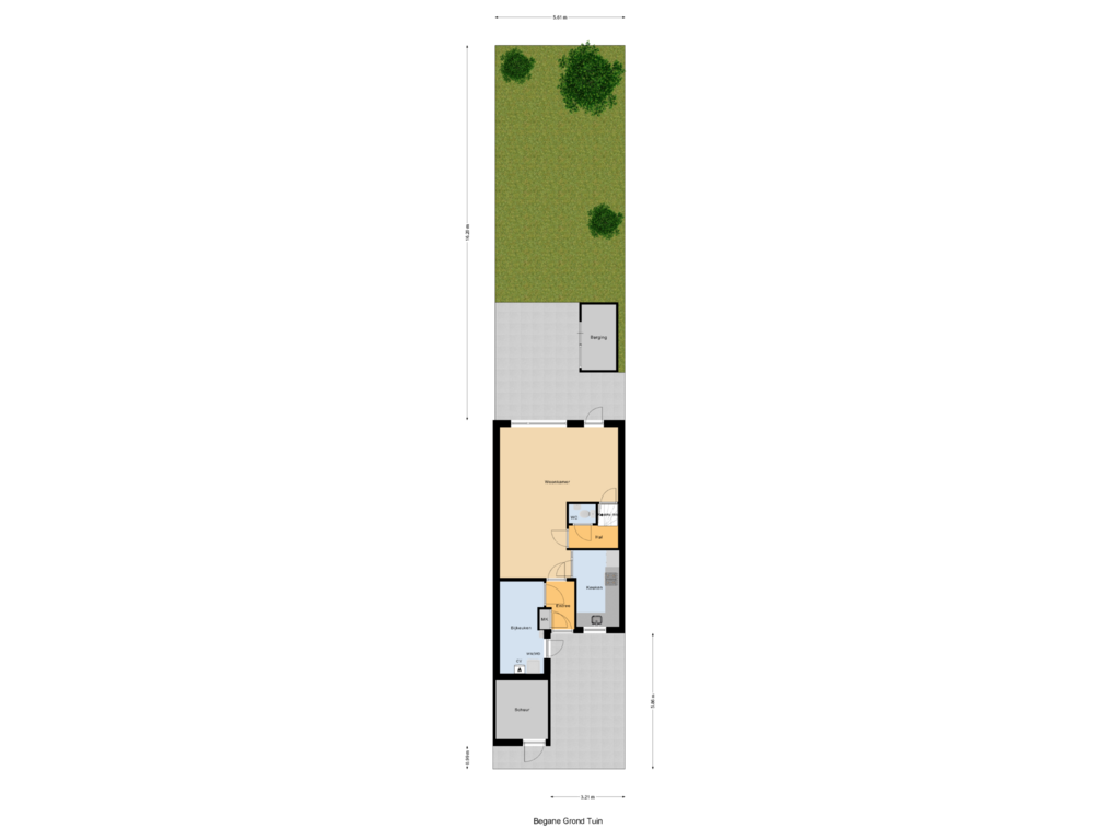 Bekijk plattegrond van Begane Grond Tuin van Burchtstraat 20