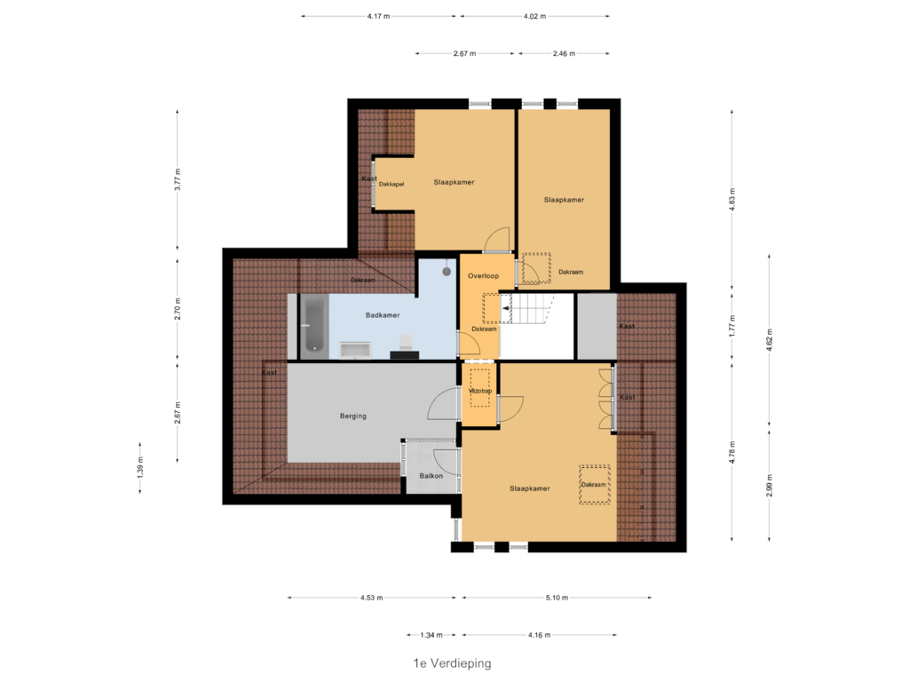 View floorplan of 1e Verdieping of Nachtegaal 18