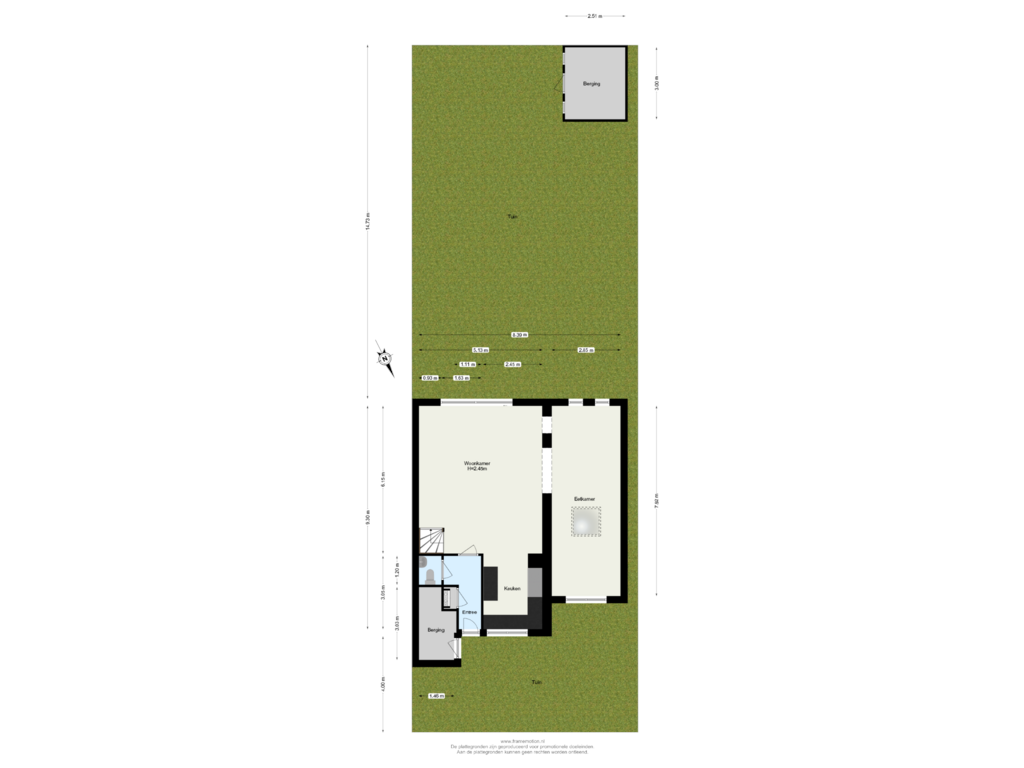 View floorplan of Begane Grond tuin of Jan Beyerinckstraat 13