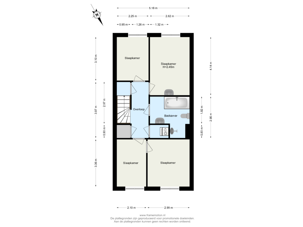 View floorplan of Verdieping 1 of Jan Beyerinckstraat 13