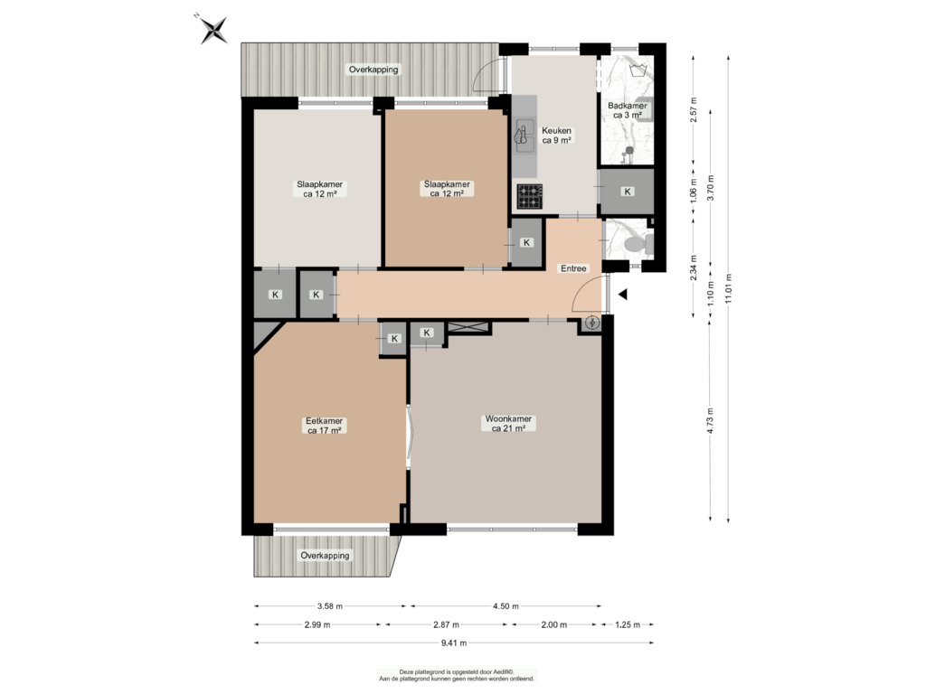 View floorplan of Begane grond of Gorechtkade 129