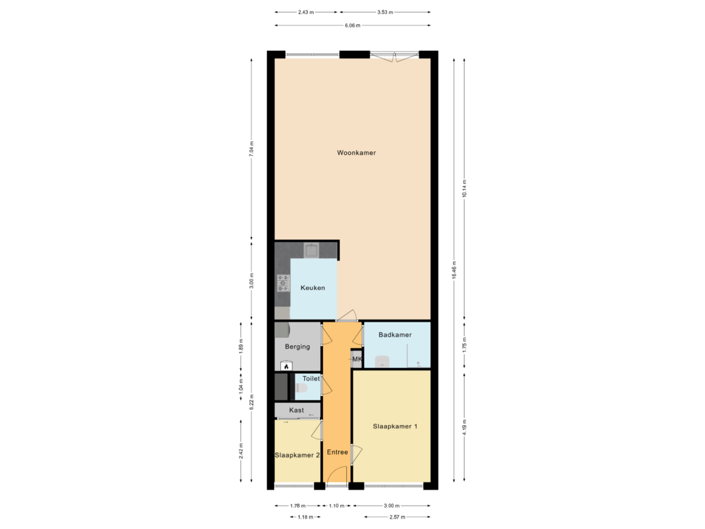 Bekijk plattegrond van Appartement van Graafseweg 47-P