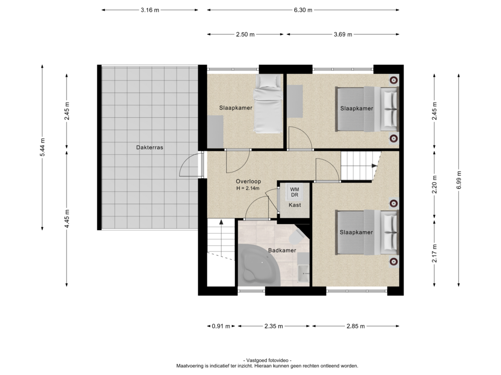 Bekijk plattegrond van 1e verdieping van Baesjoulaan 6